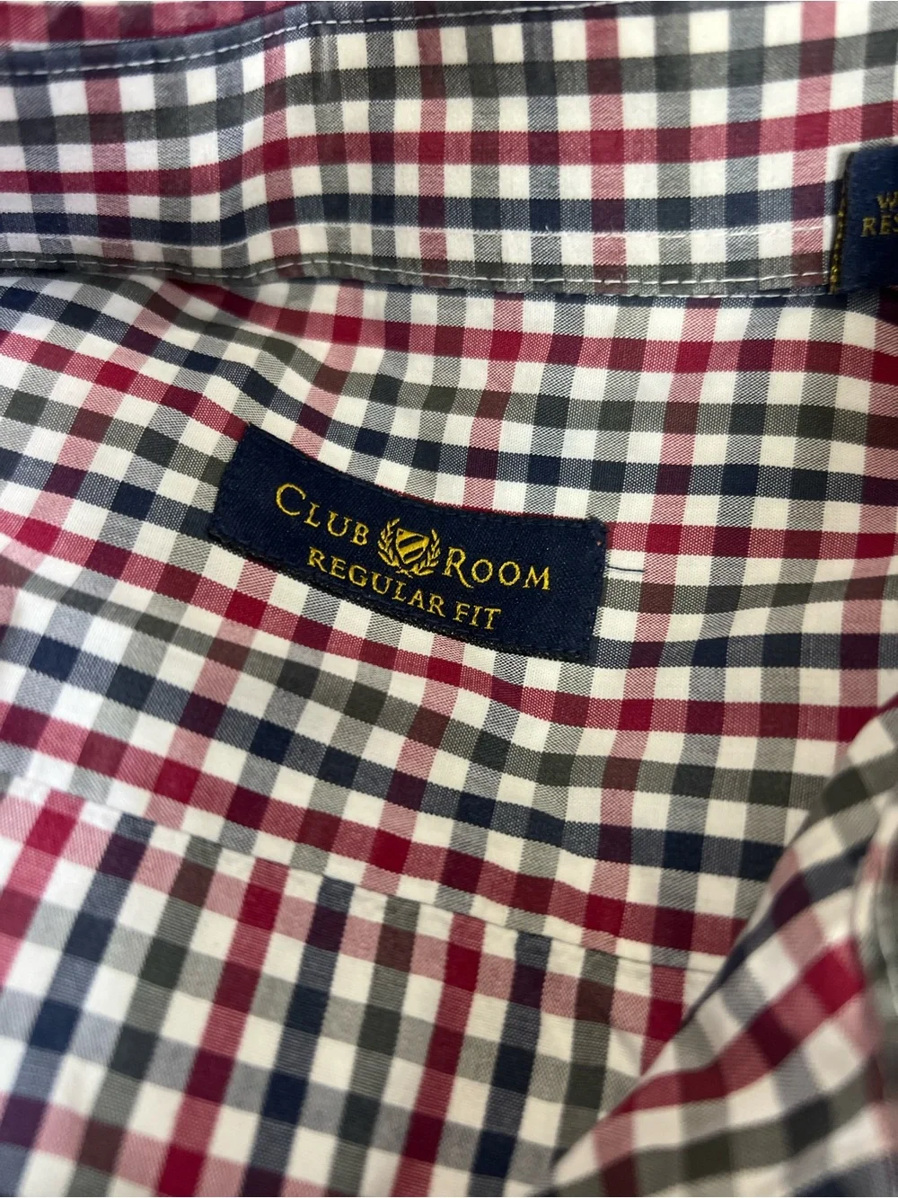 Club Room Red and Black Gingham Button-Down Shirt
